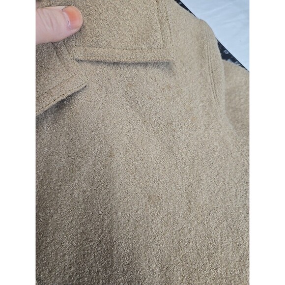 Vintage Talbots Women's M Button Up Jacket Tan Alpaca Wool Blend Zip Pockets - Picture 6 of 9